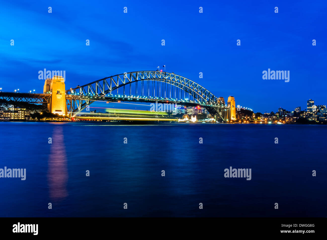 Sydney Harbour Bridge at night Stock Photo