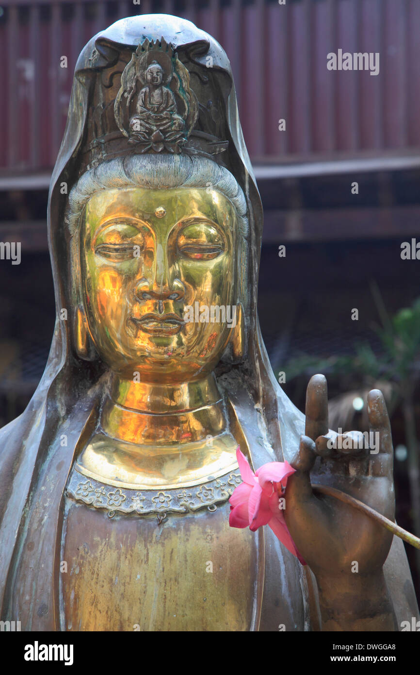 Sri Lanka; Colombo, Gangaramaya Buddhist Temple, buddha statue, Stock Photo