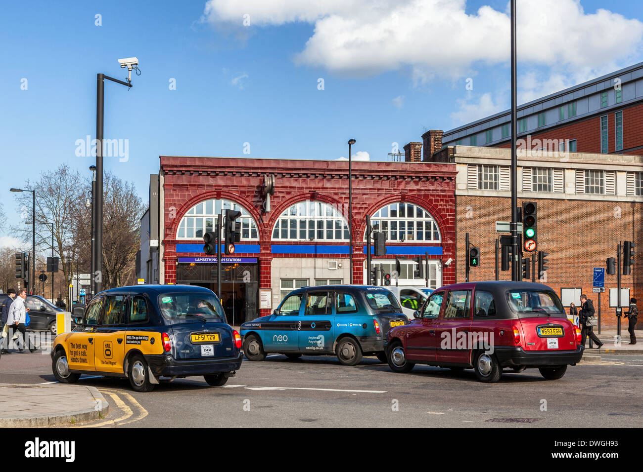 Red tiled building of Lambeth North Underground Tube station and