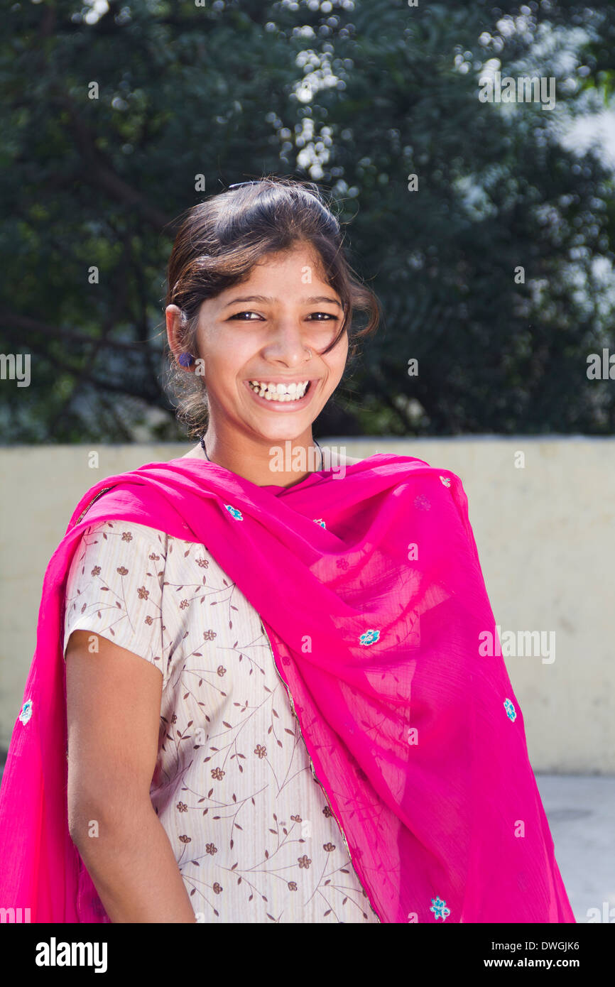 1 Indian Rural girl Standing at home Stock Photo Alamy
