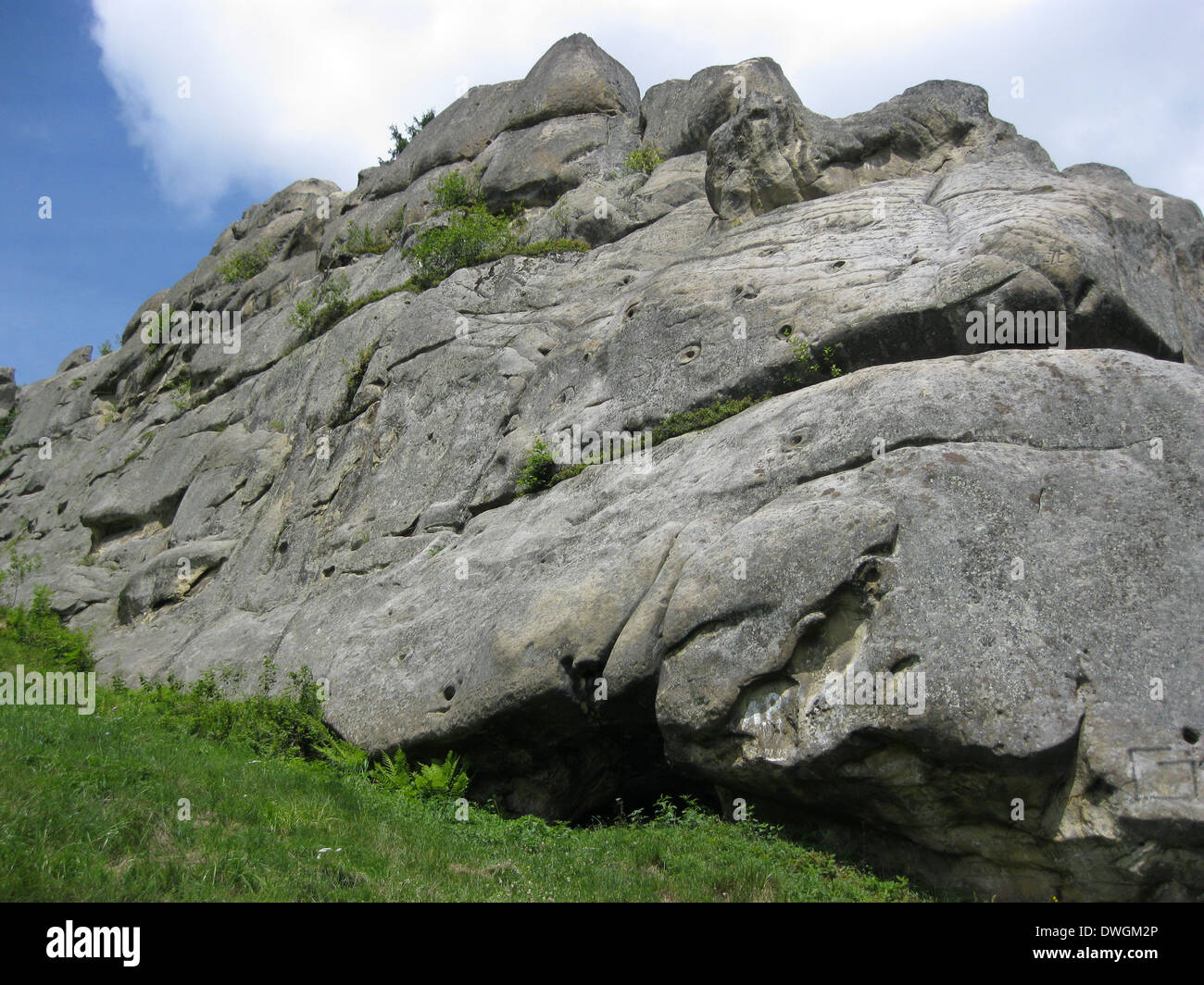the big stone rock in Carpathian mountains Stock Photo