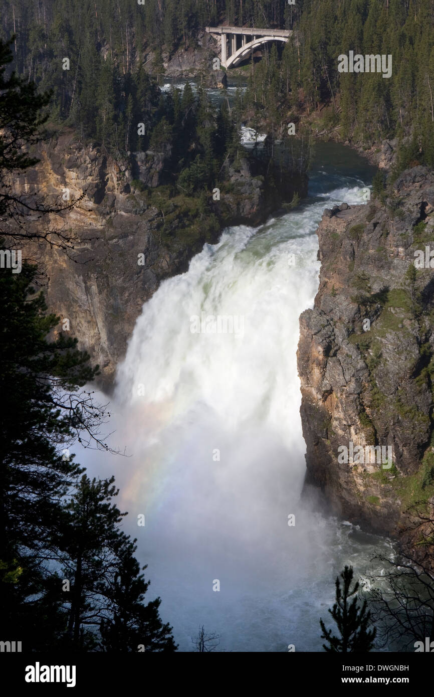 Upper Falls along the Grand Canyon of the Yellowstone River in ...