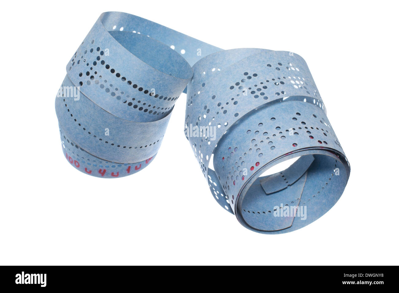 punched tape, closeup isolated on white background Stock Photo Alamy