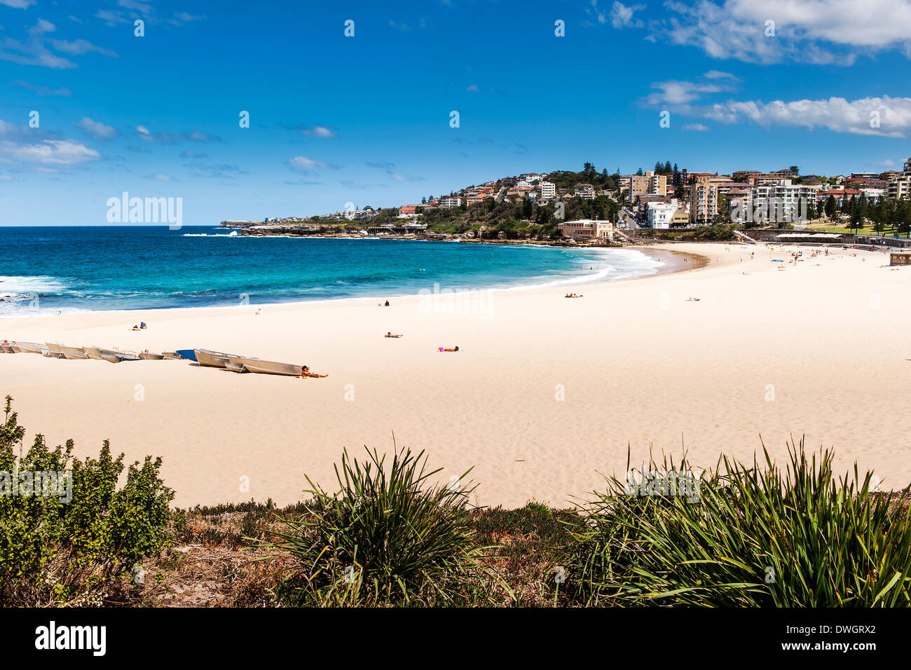 Coogee Beach in spring, Sydney, Australia. Coogee is just round the corner from Bondi Beach Stock Photo