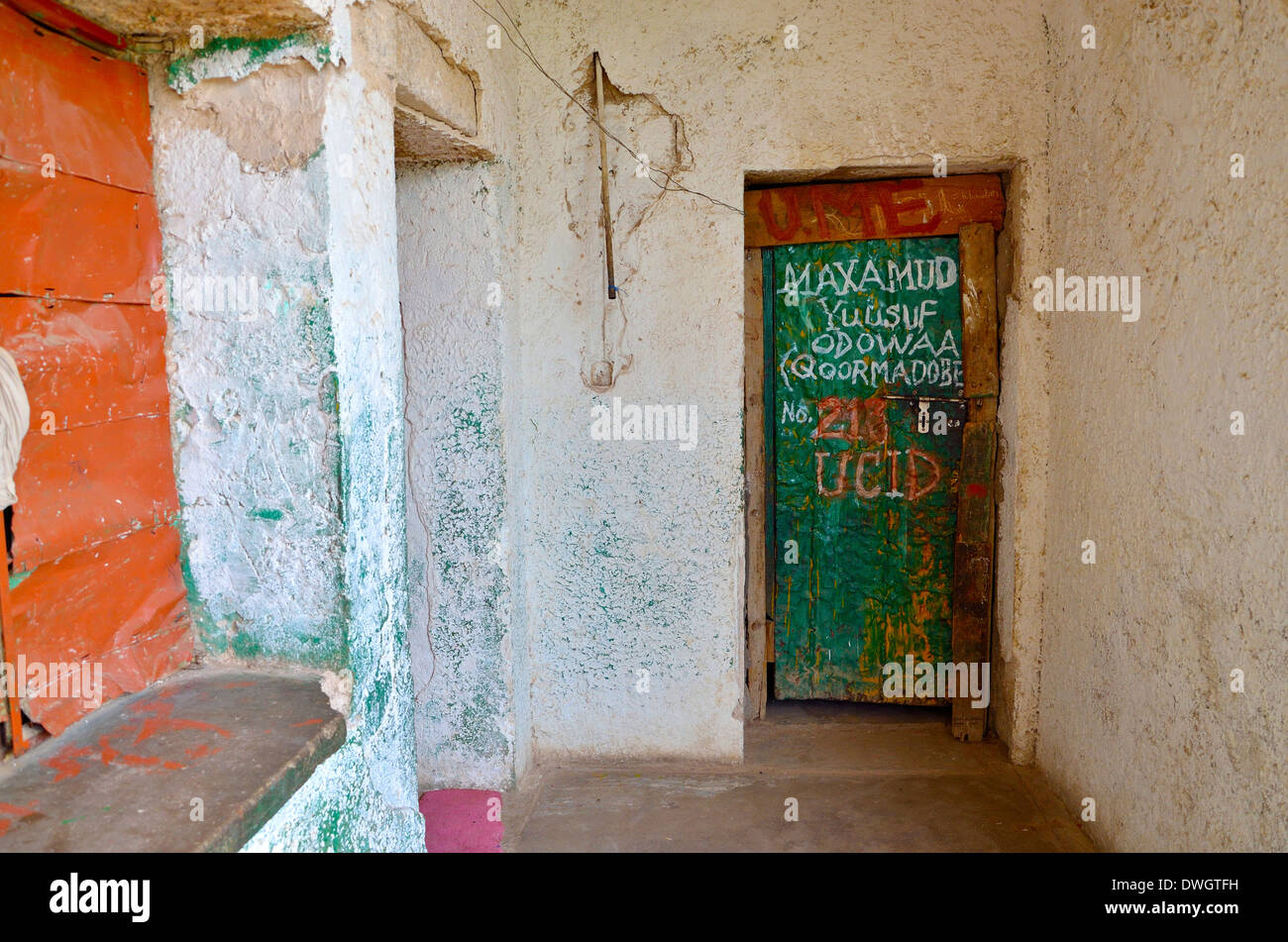 Doorway, IDP camp. State House, Hargeisa, Somaliland Stock Photo