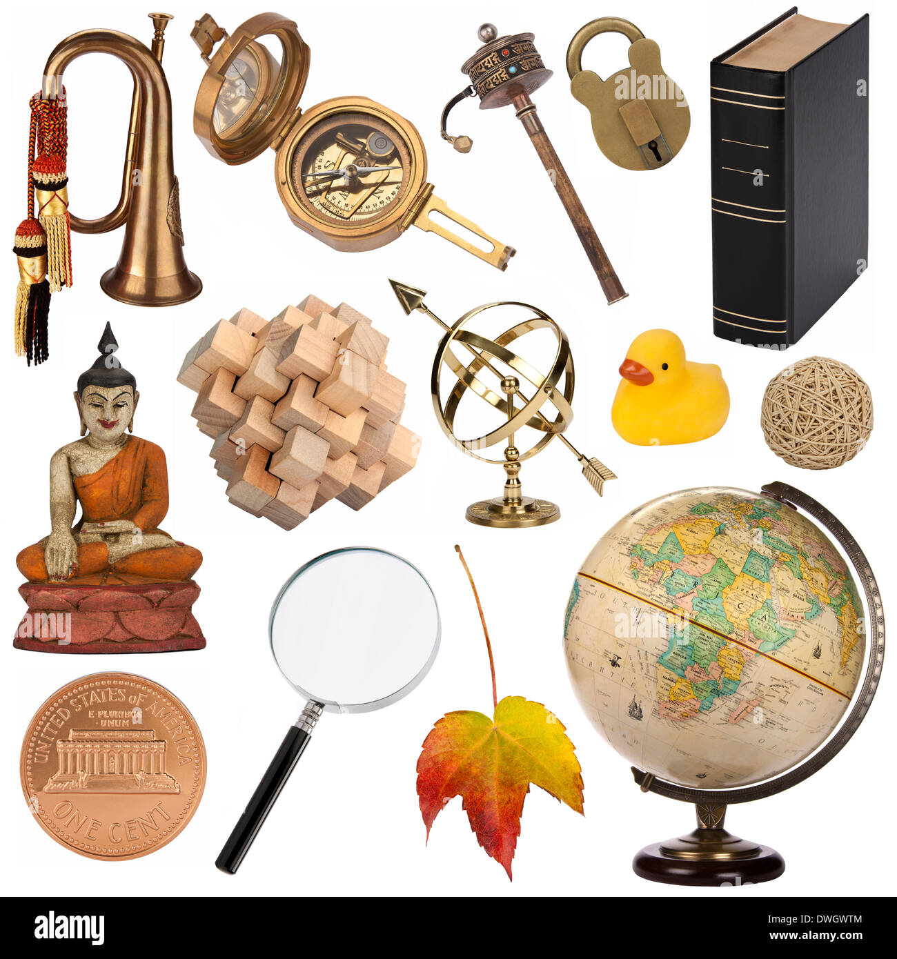 Assorted objects - Isolated for cutout. Stock Photo