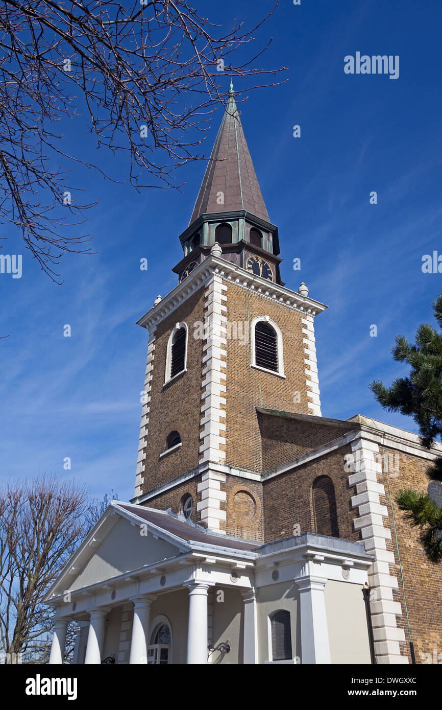 London, Battersea   St Mary's riverside church of 1777 Stock Photo