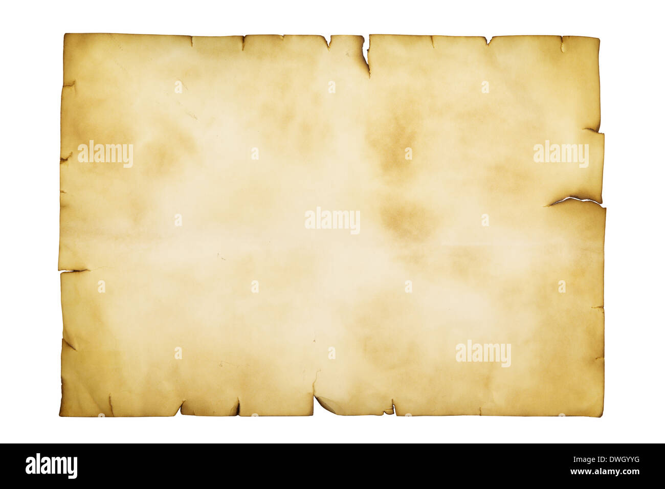 Ancient manuscript isolated over a white background Stock Photo
