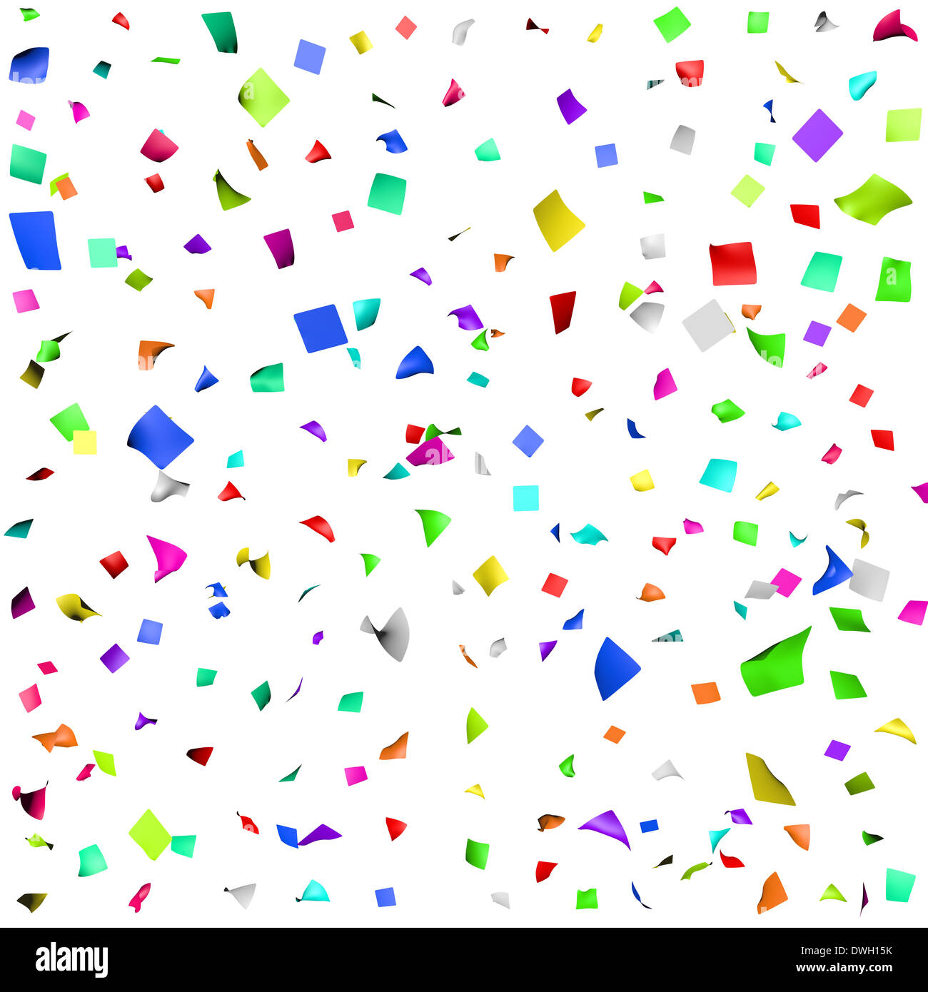 Colored paper in flight isolated on a white background Stock Photo - Alamy