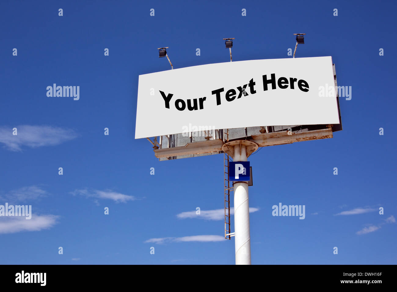 Blank advertising sign - Add your text or image to this space. Stock Photo