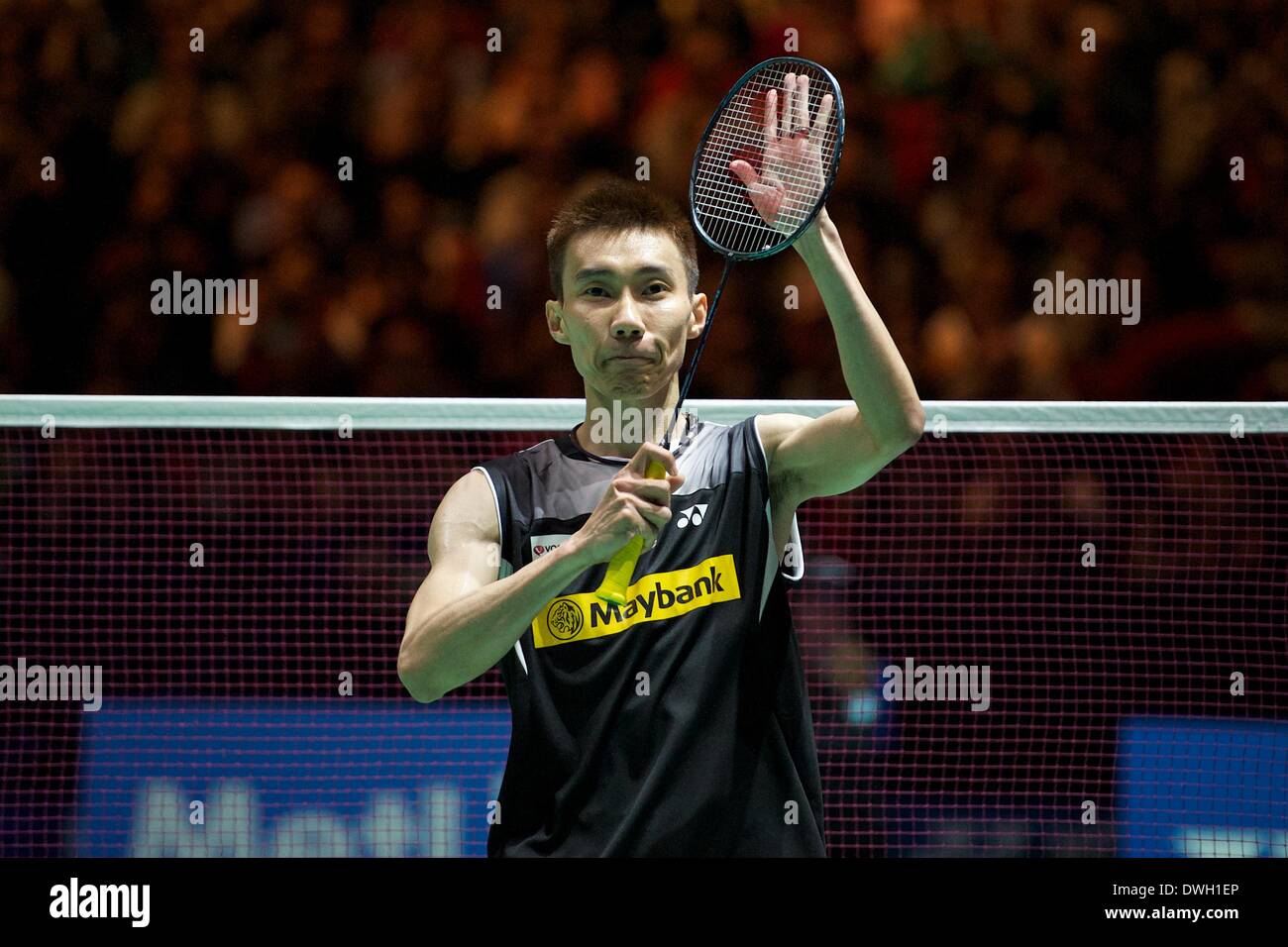 Birmingham, UK. 08th Mar, 2014. Lee Chong Wei during Yonex All England Open Badminton Championships from the National Indoor Arena. Credit:  Action Plus Sports/Alamy Live News Stock Photo