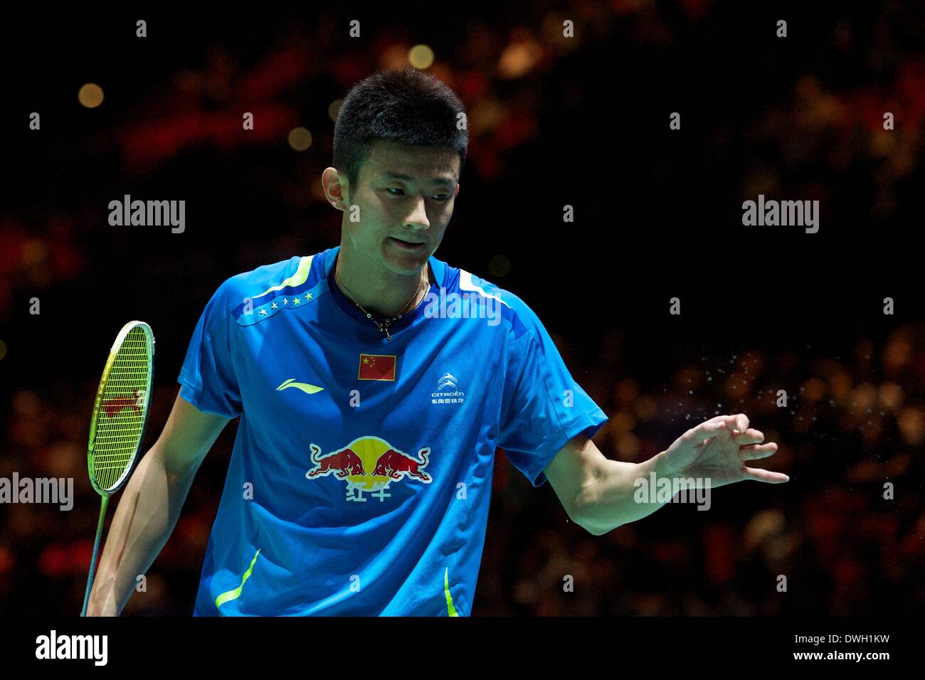 Birmingham, UK. 08th Mar, 2014. Chen Long during Yonex All England Open Badminton Championships from the National Indoor Arena. Credit:  Action Plus Sports/Alamy Live News Stock Photo
