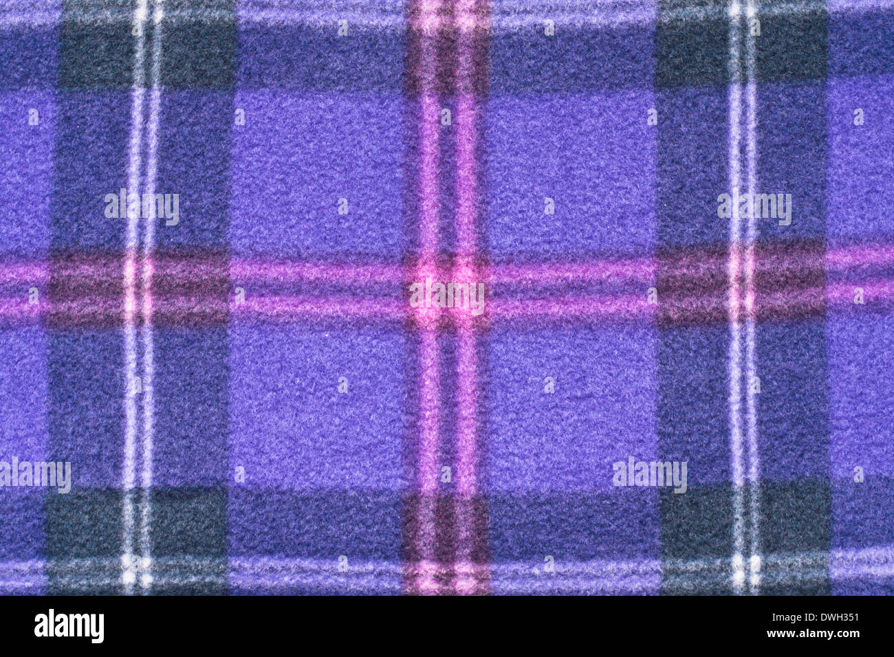 Close up of a purple tartan blanket Stock Photo