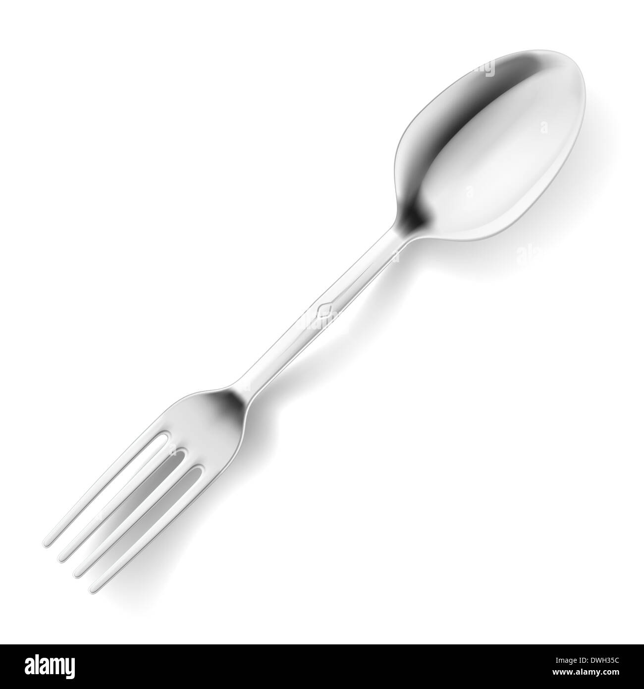 Spoon and fork hybrid. Illustrations on white background for design Stock Photo Alamy