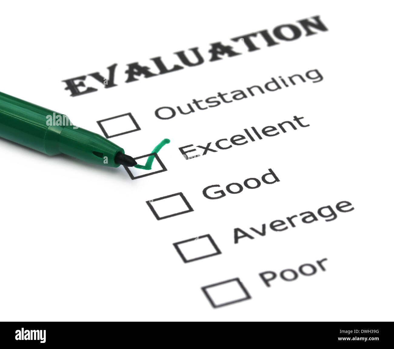 Evaluation sheet over white background Stock Photo