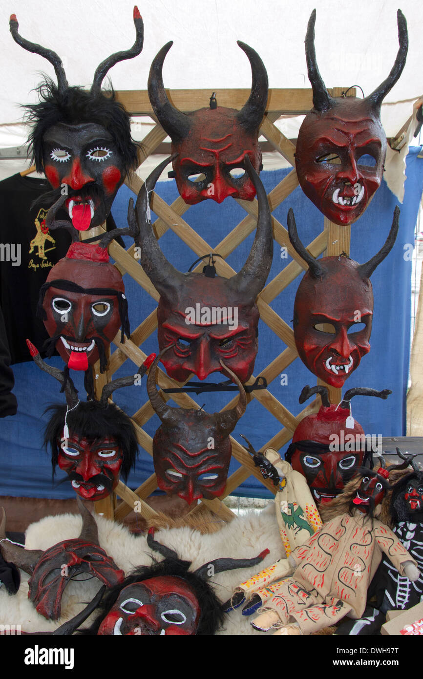 Mallorca typical devils masks on sale Stock Photo Alamy