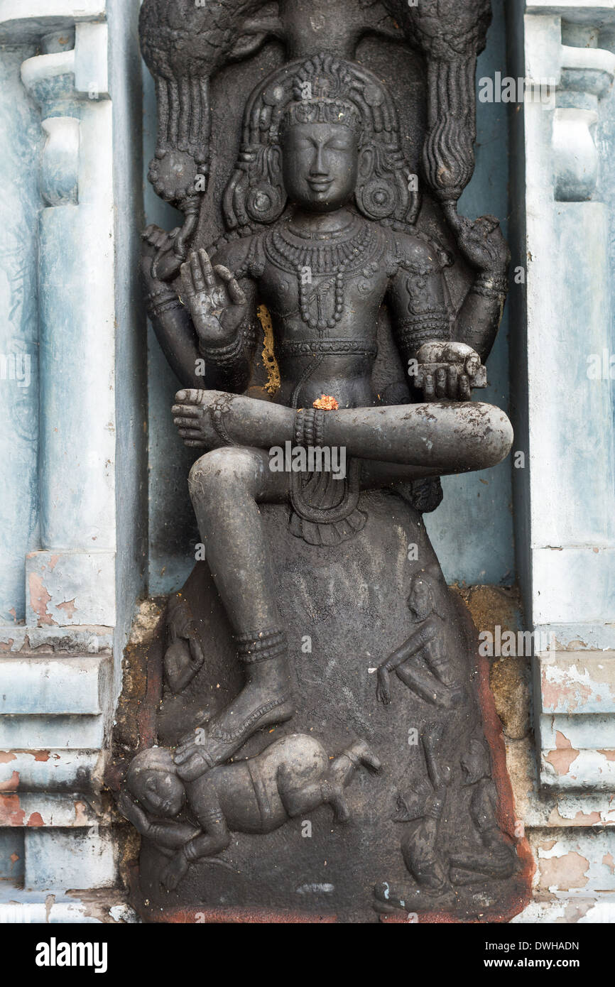 Dakshinamurthy, the avatar of Lord Shiva, at Rathinagiri Hill Temple. Stock Photo
