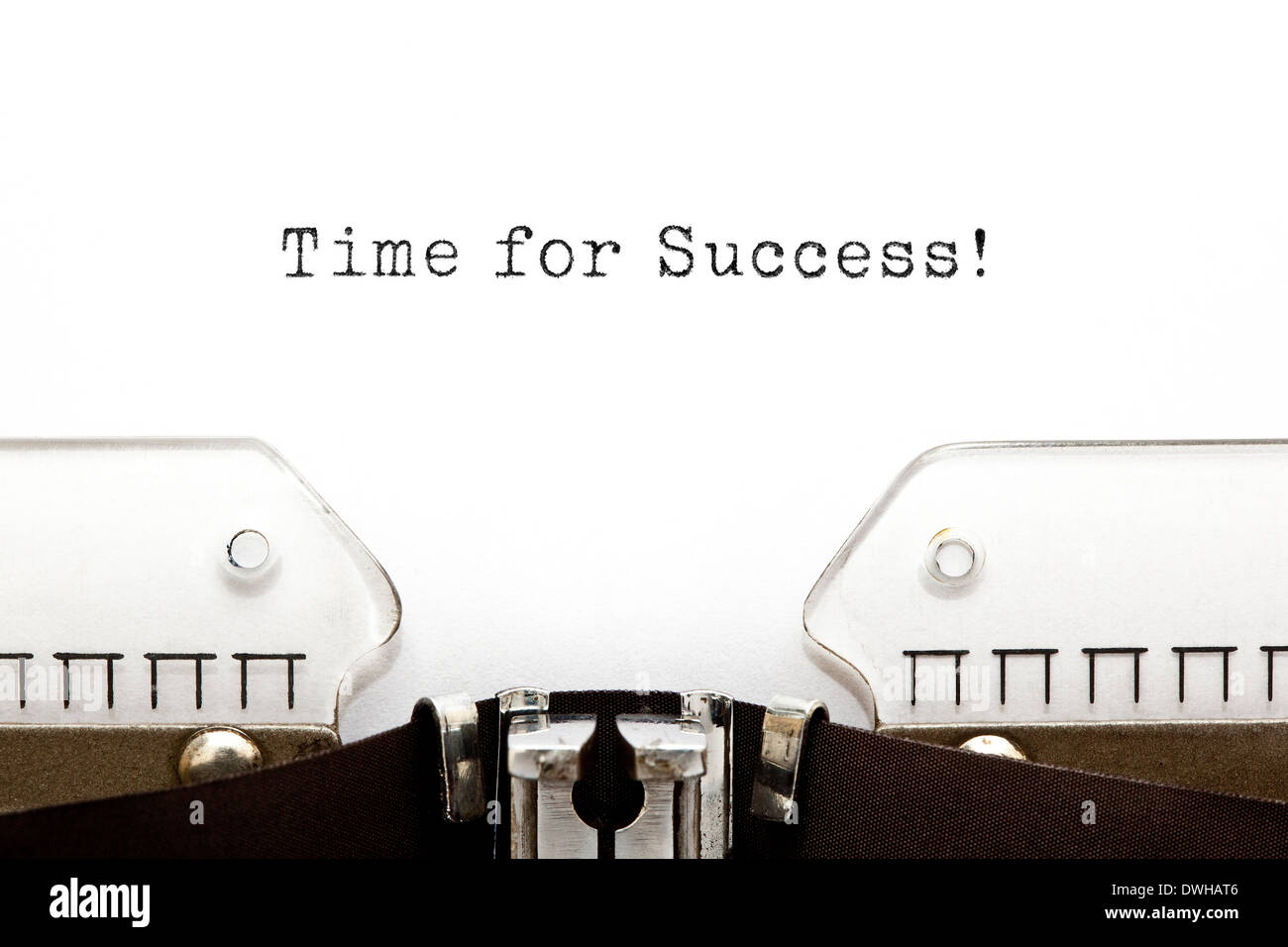 Time For Success printed on an old typewriter. Stock Photo