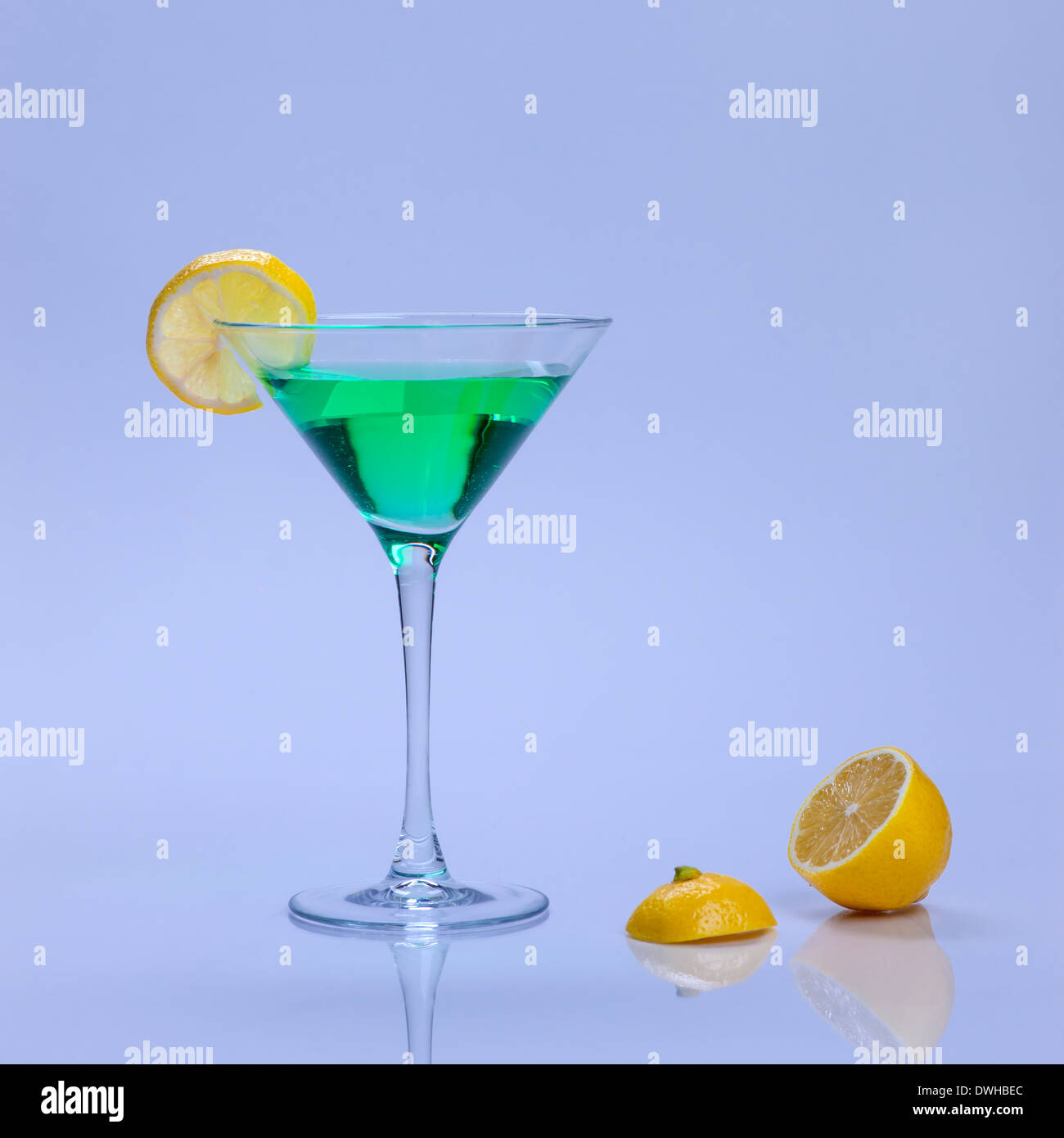 A cocktail with lemon. Stock Photo