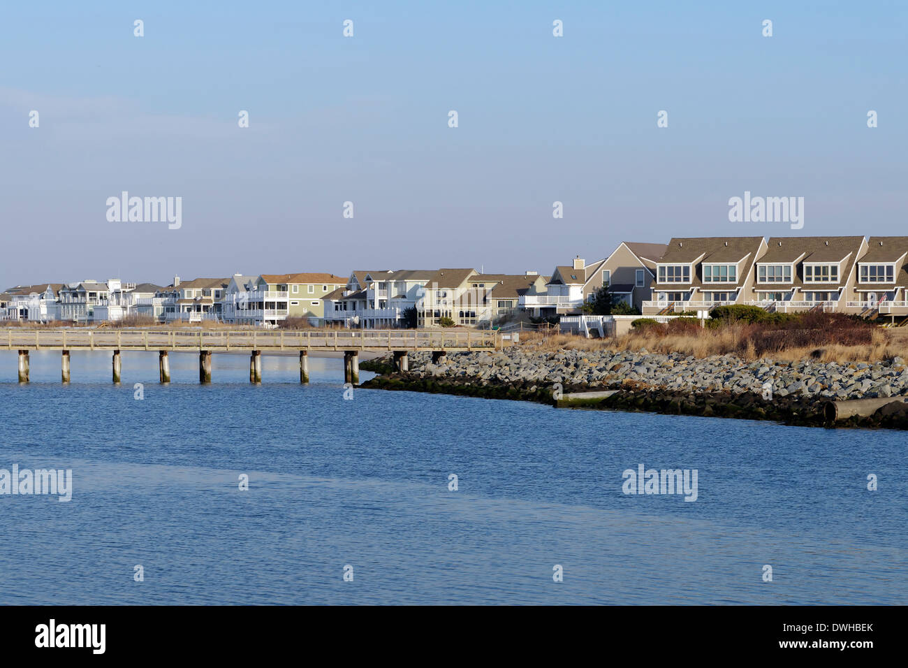 Waterfront Homes seen from the Cape May Lewes Ferry terminal at Lewes