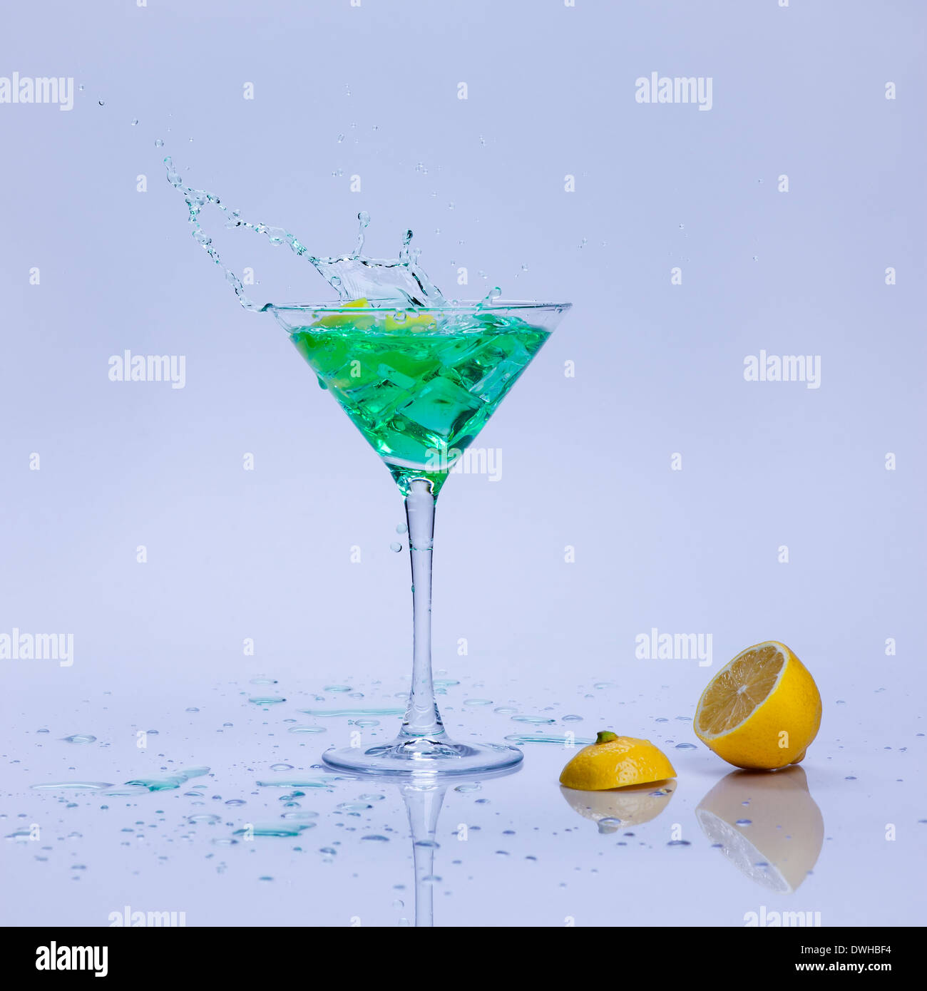 Cocktail makes a splash. Stock Photo