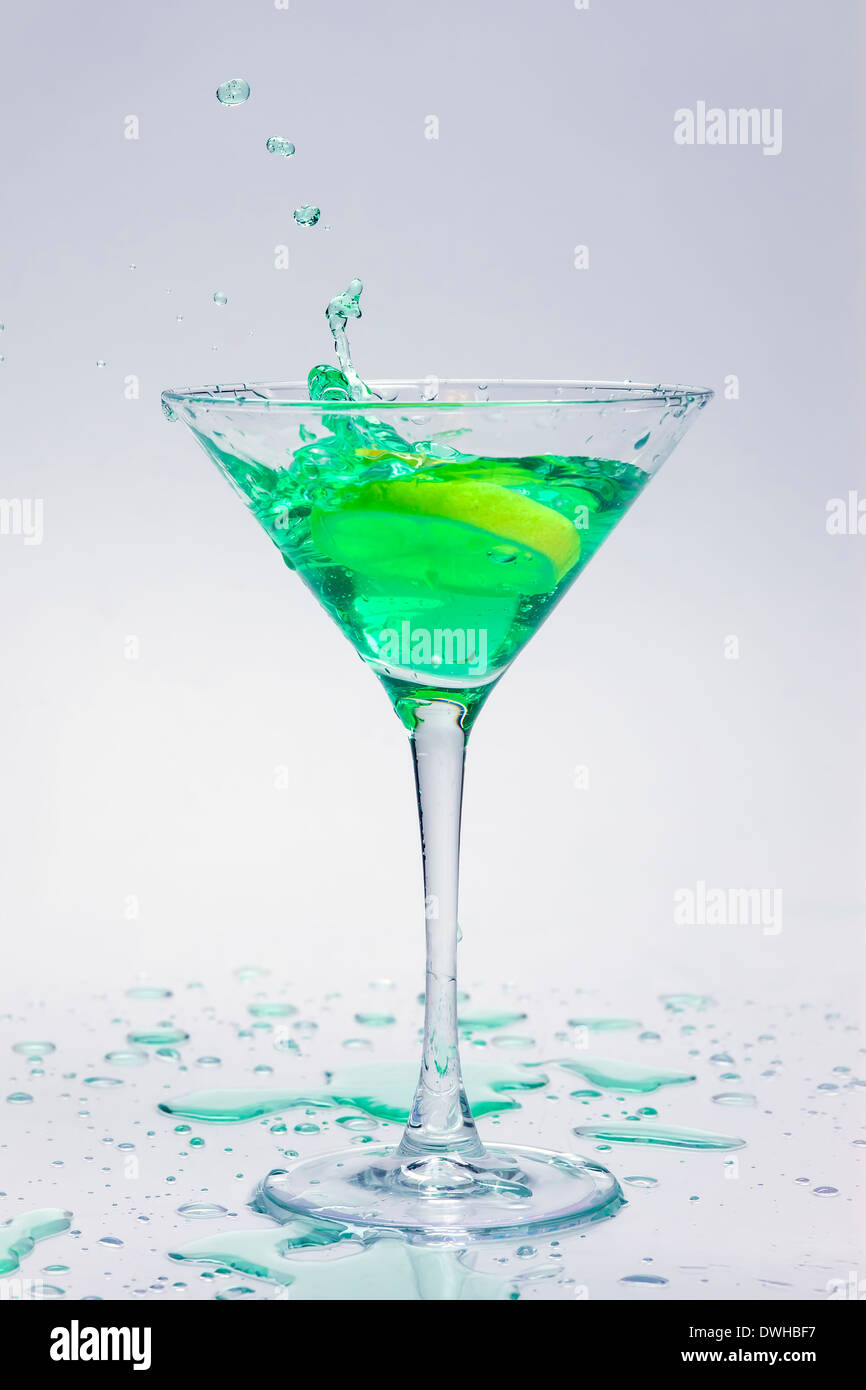 Splashing a cocktail drink. Stock Photo