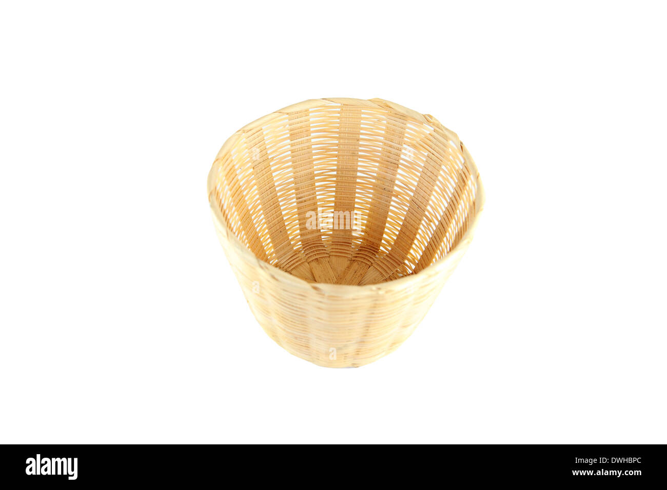 Wicker basket isolated on white background Stock Photo - Alamy