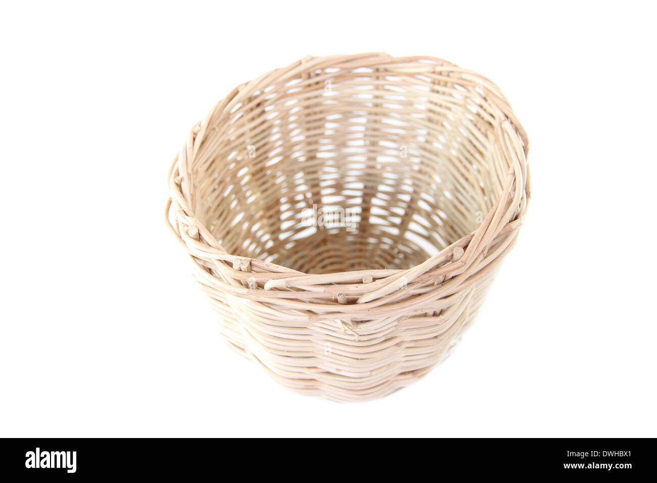 Wicker basket isolated on white background Stock Photo - Alamy