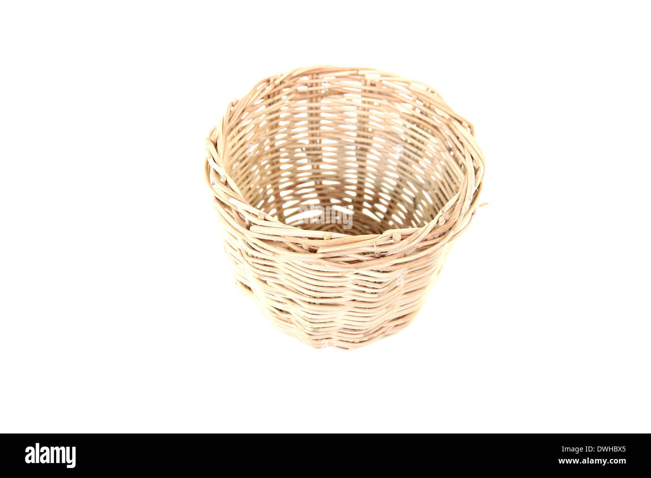Wicker basket isolated on white background Stock Photo - Alamy