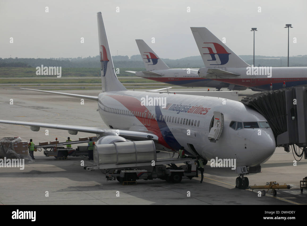 Malaysian Airlines airplanes at Kuala Lumpur airport in Malaysia Stock Photo