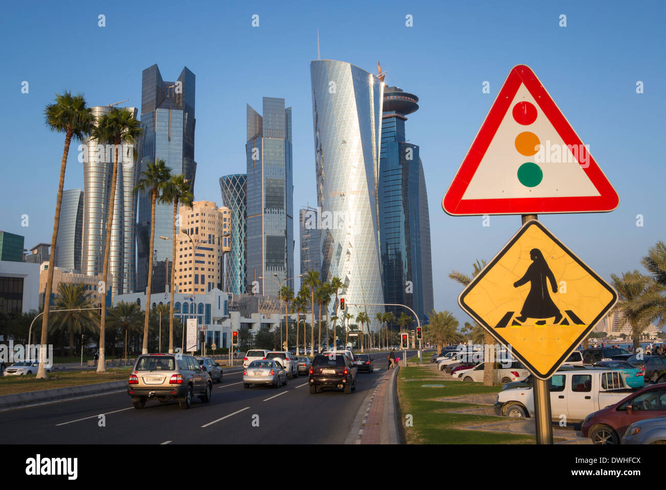 Doha qatar traffic sign hi-res stock photography and images - Alamy