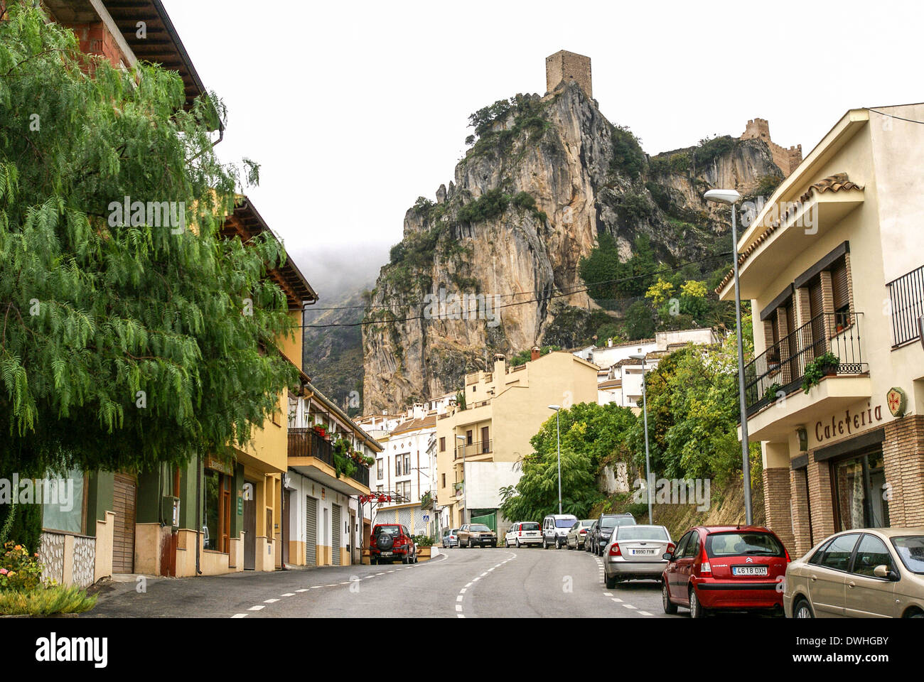 Cazorla, Jaen, Andalucia, Spain. Yedra Castle in the background Stock Photo