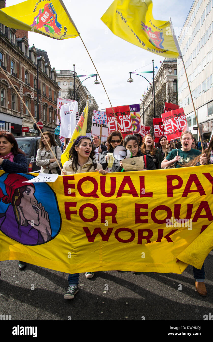 London, UK. 8th March, 2014. Women's International Day march 2014, London, UK Credit:  Bjanka Kadic/Alamy Live News Stock Photo