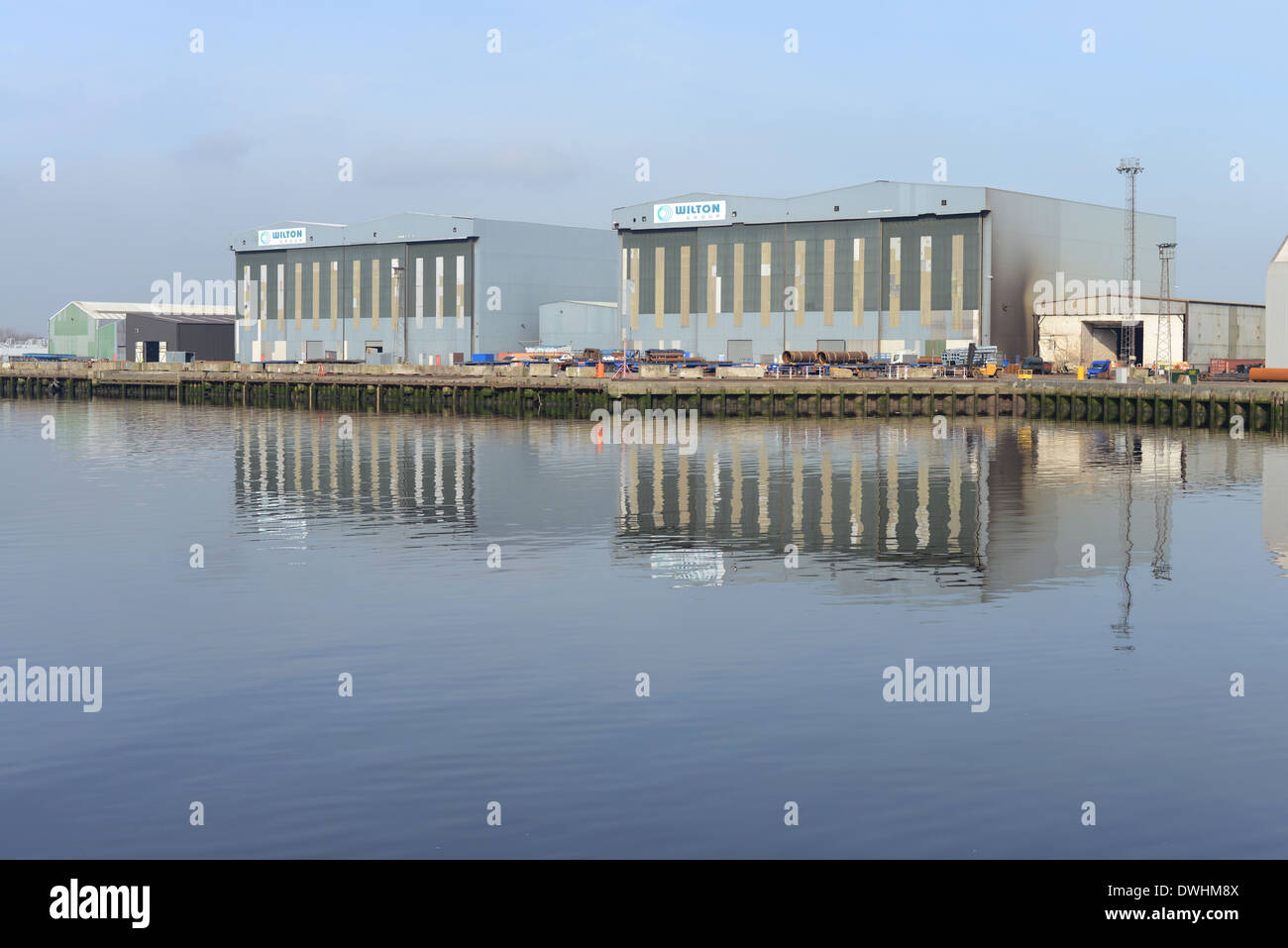 Wilton Group Offshore fabrication workshops. Port Clarence, Middlesbrough, UK Stock Photo