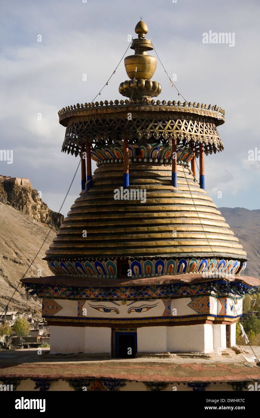 The Kumbum Stupa at Gyantse in the Tibet Autonomous Region of China. Stock Photo