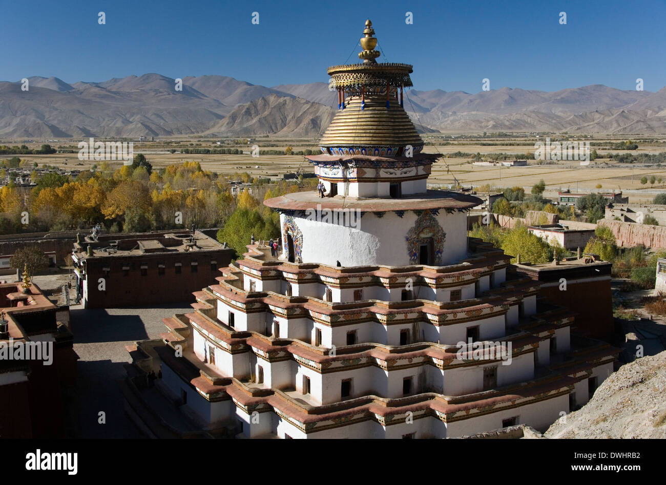The Kumbum Stupa at Gyantse in the Tibet Autonomous Region of China. Stock Photo