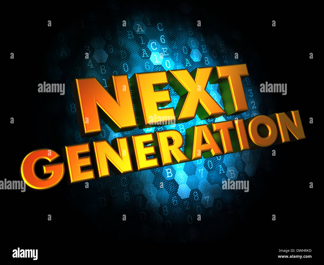 Next Generation Concept on Digital Background. Stock Photo