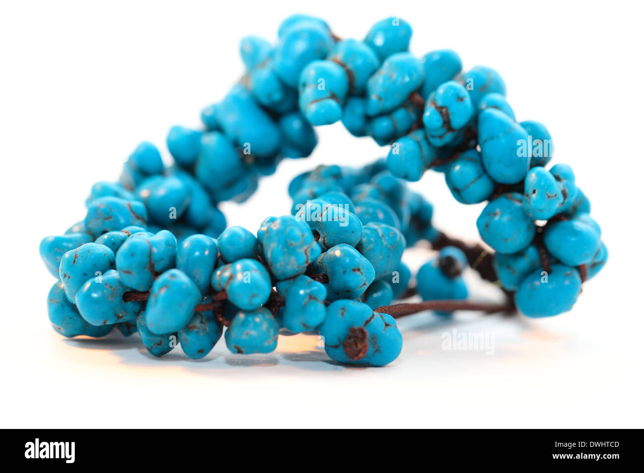 Blue bracelet on white background Stock Photo