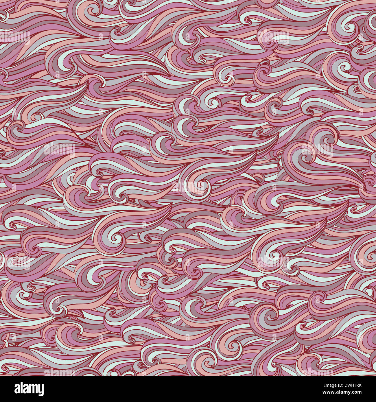 vector seamless abstract hand-drawn pattern, waves background Stock ...