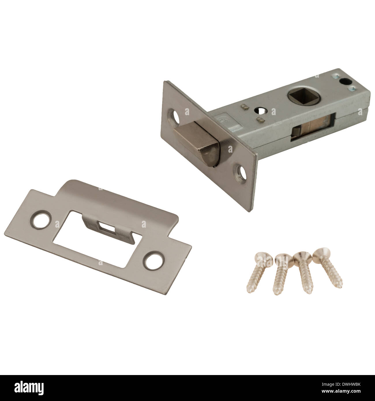 Inner door lock assembly isolated on white Stock Photo Alamy