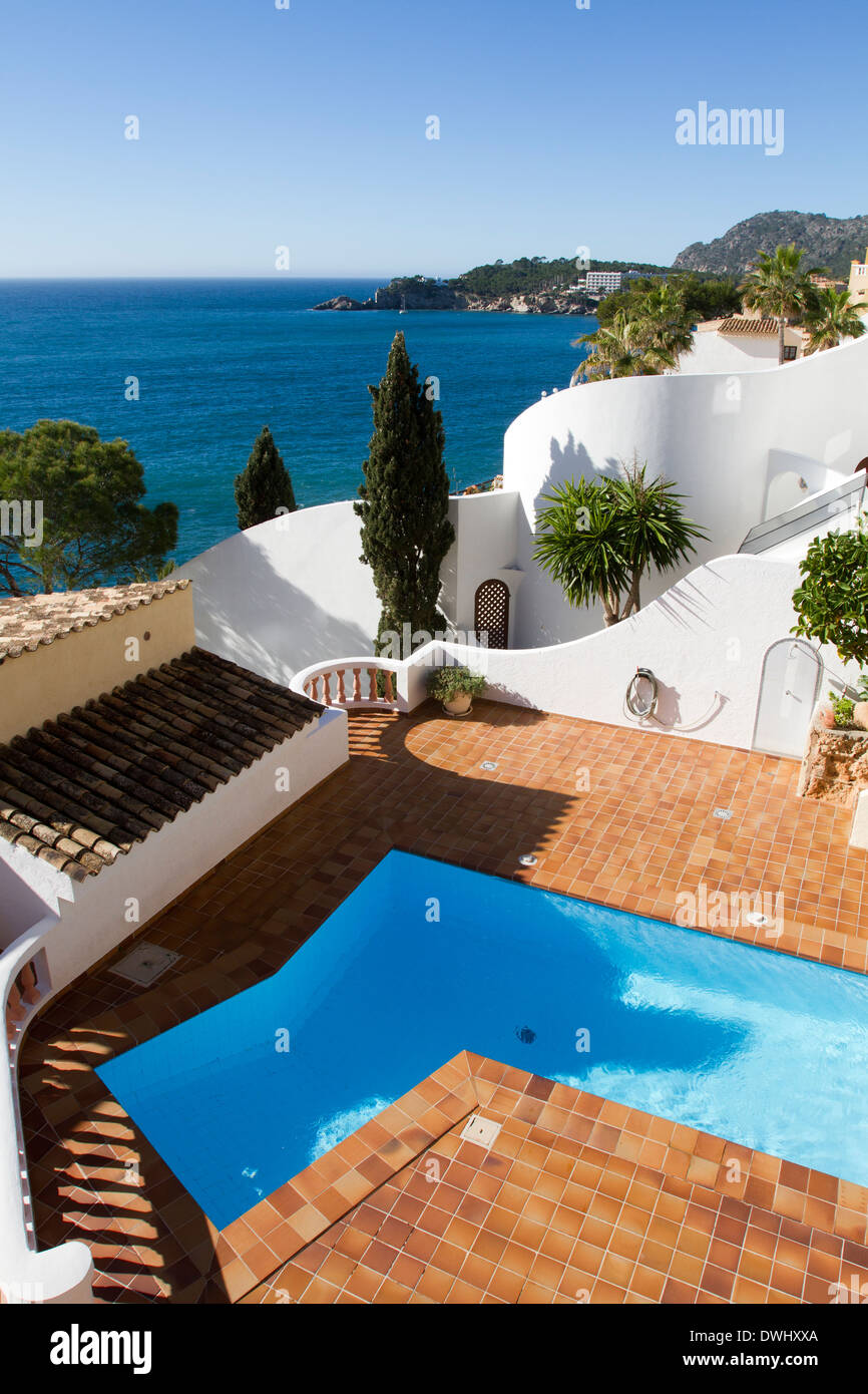 Mallorca Paguera house pool sea view "west coast" Majorca Balearic Spain  Stock Photo - Alamy