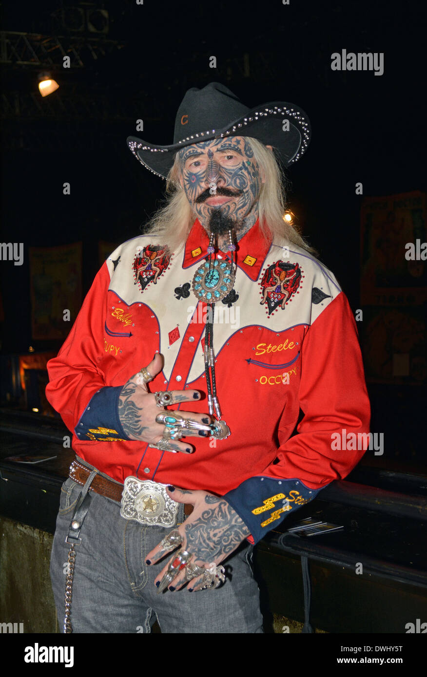 Outlaw Bobby Steele at the New York City Tattoo Convention at the Roseland Ballroom in Manhattan. Stock Photo