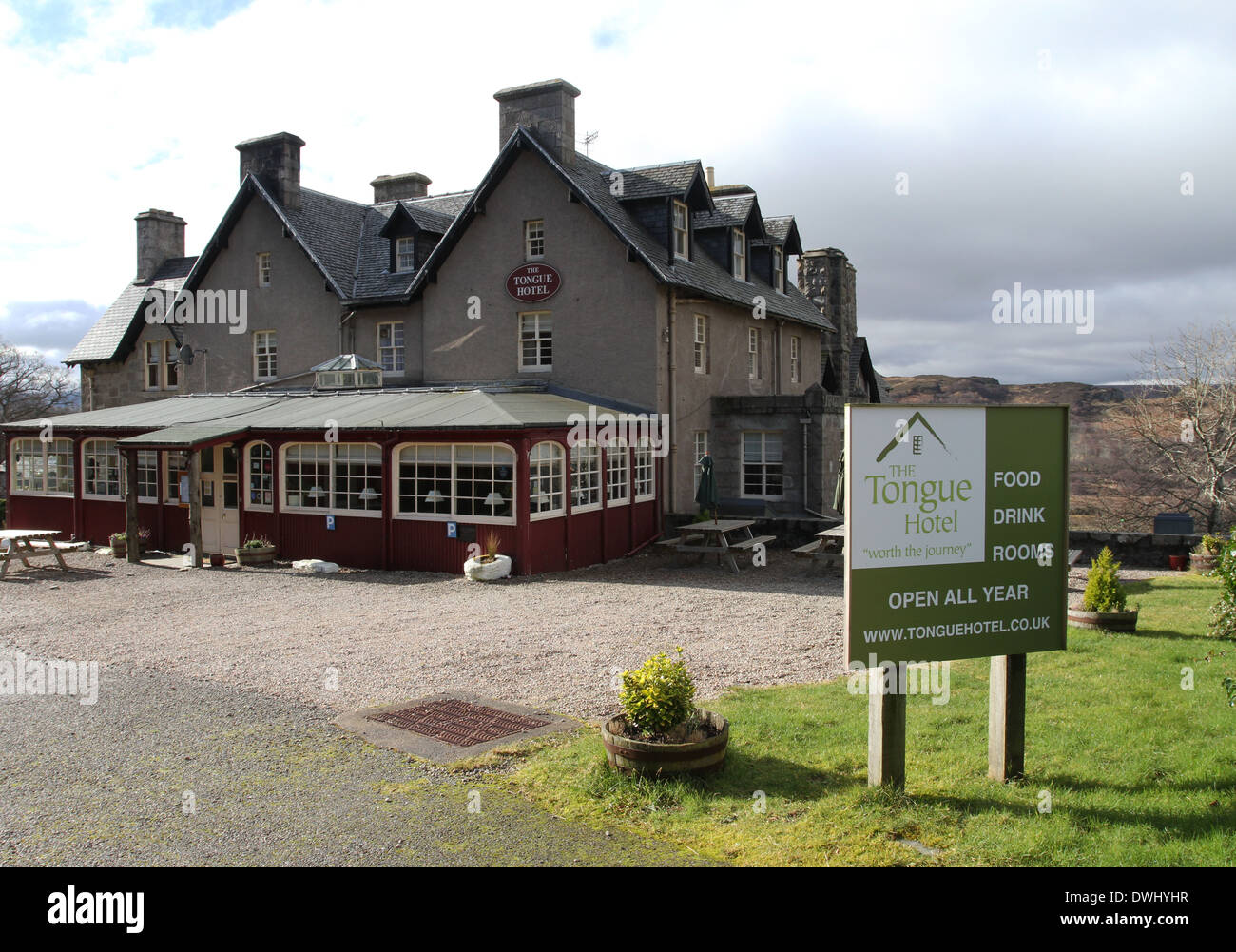 Exterior of The Tongue Hotel Scotland  March 2014 Stock Photo
