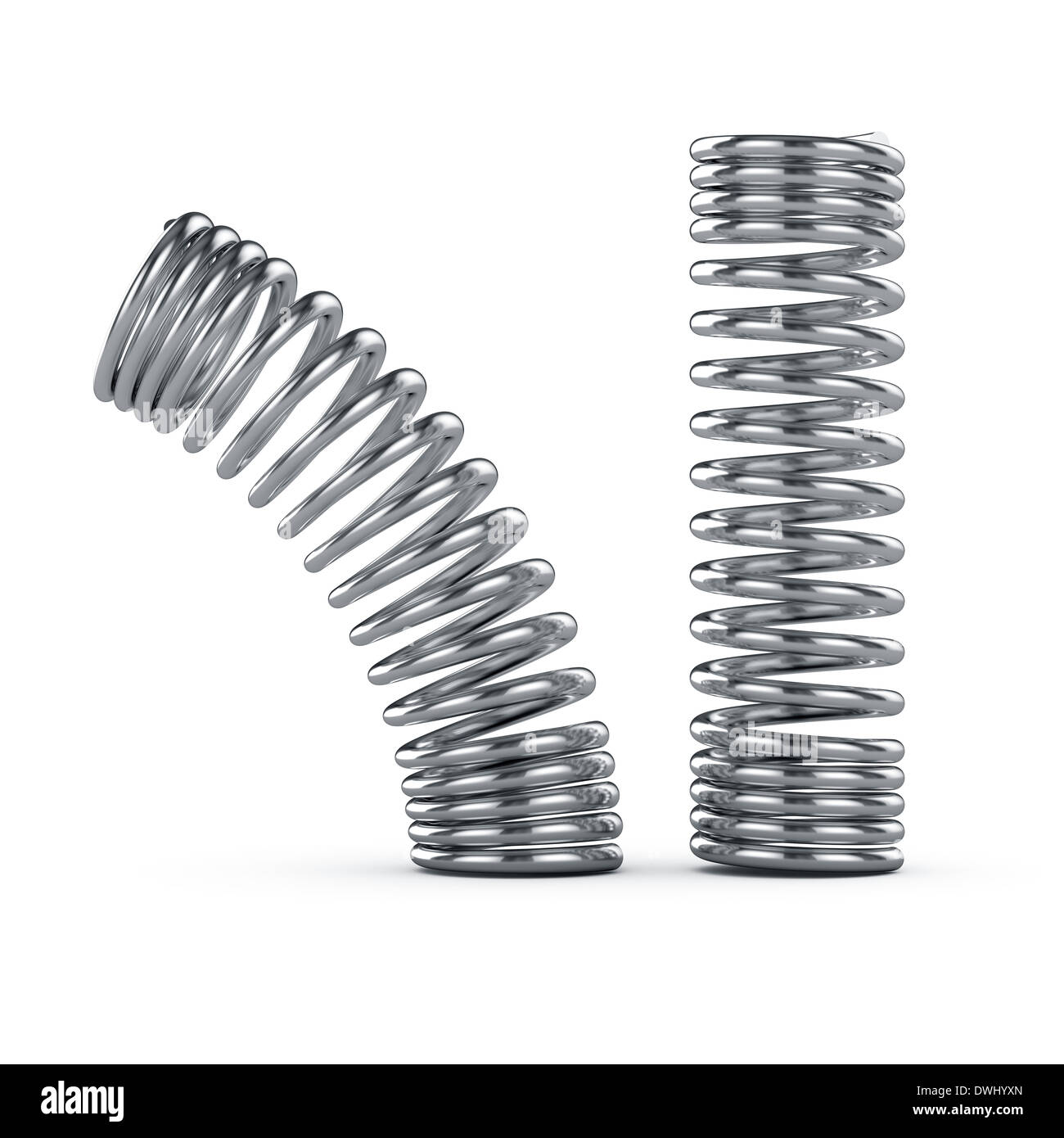 3d render of metal spring isolated on white background Stock Photo