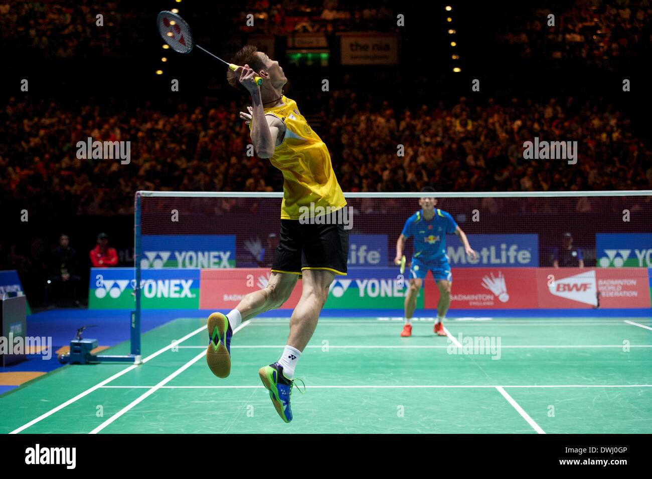Birmingham, UK. 09th Mar, 2014. Lee Chong Wei mens final winner during Yonex All England Open Badminton Championships from the National Indoor Arena. Credit:  Action Plus Sports/Alamy Live News Stock Photo