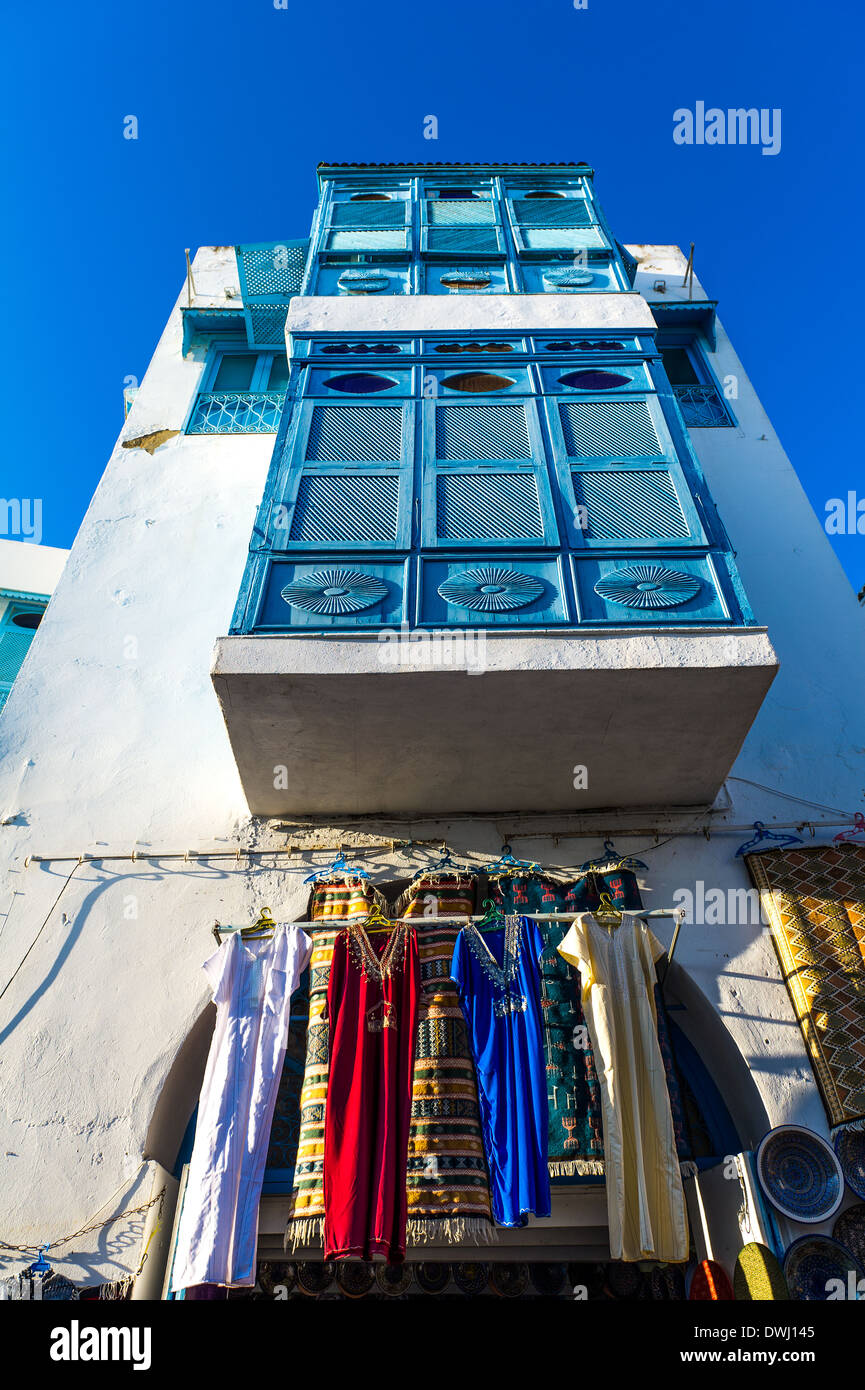 North Africa, Tunisia, Sidi Bou Said. typical traditional white house of the Medina. Stock Photo