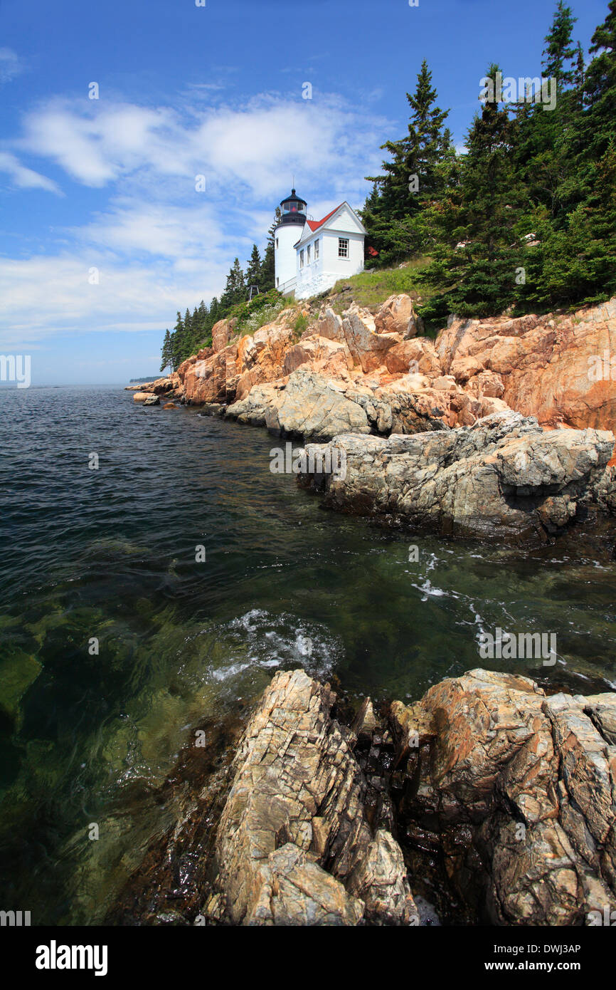 Bass Harbor Lighthouse, Acadia National Park, Maine Stock Photo