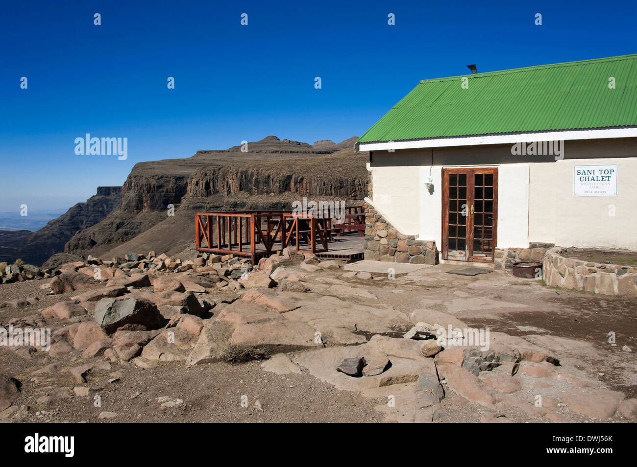 Sani Top Chalet, Lesotho Stock Photo