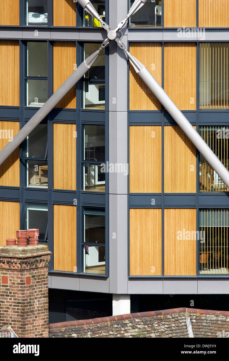 NEO Bankside, London, United Kingdom. Architect: Rogers Stirk Harbour + Partners, 2013. Exterior detail. Stock Photo