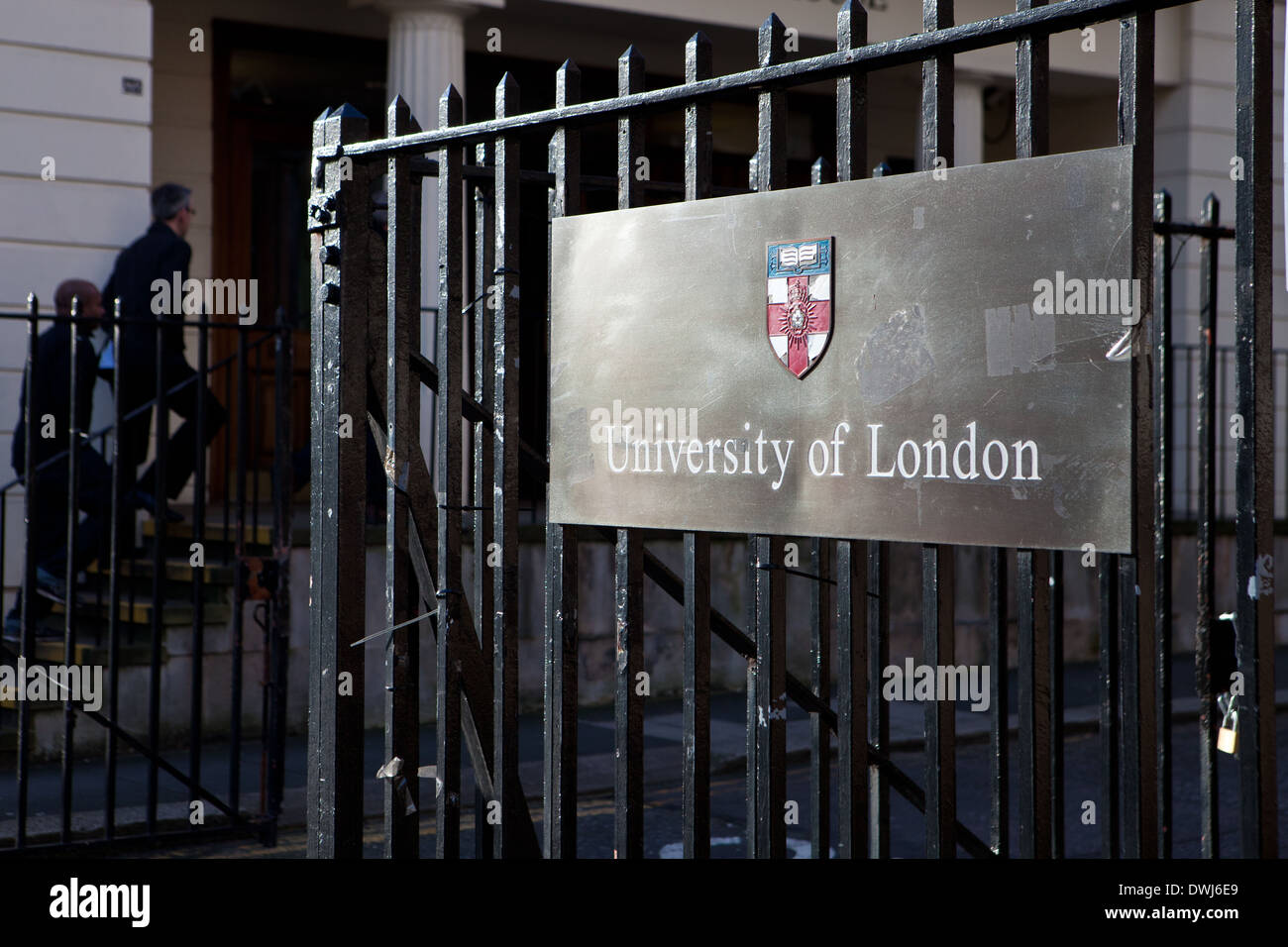 Entrance to University of London, Senate House. Stock Photo